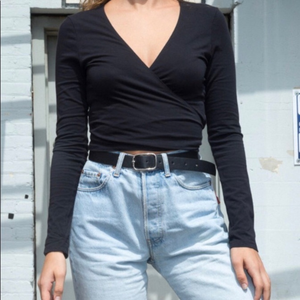 brandy melville black wrap top (coco top) !